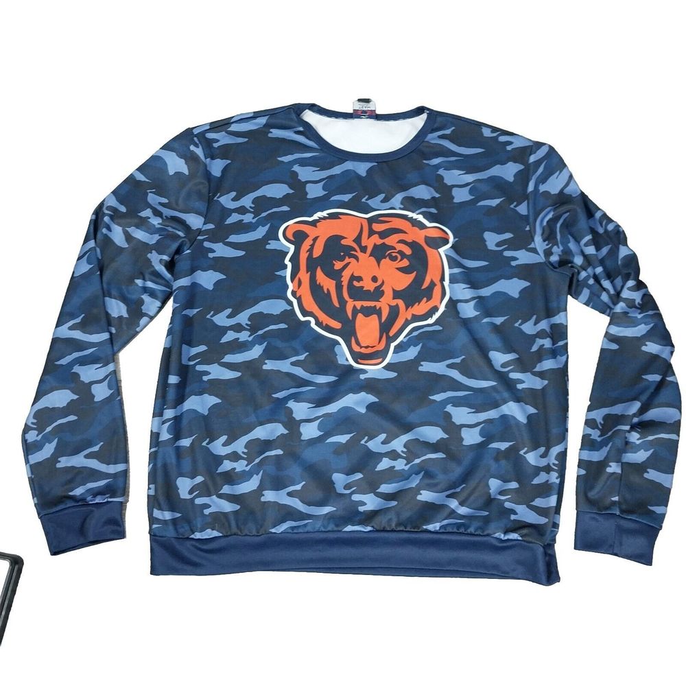Size XL  NFL Team Apparel Mens Chicago Bears Camouflage Crew Neck Pullover